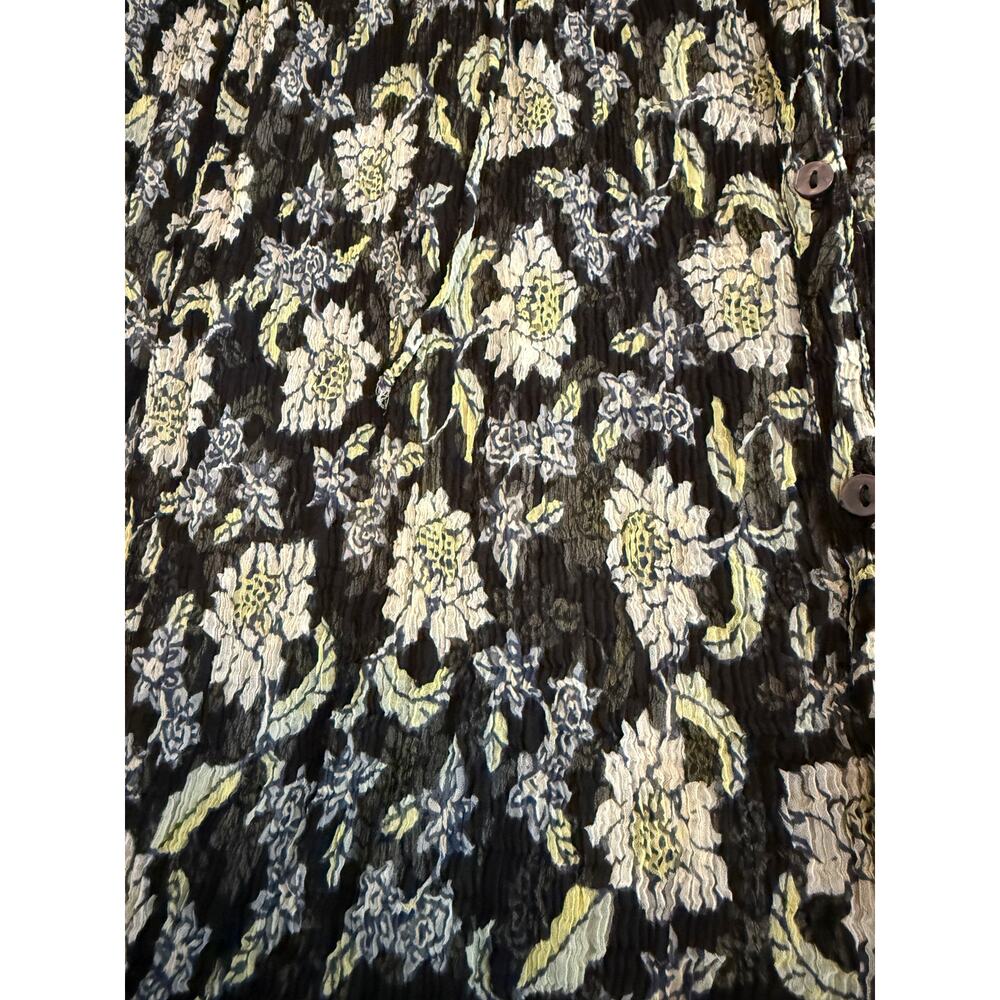 Free People Boho Floral Sheer Blouse Flowy Peasant Top Festival Cottagecore S - Picture 3 of 5